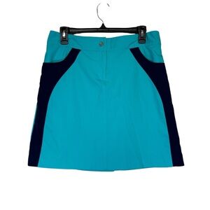 Izod Golf Women’s Sz 6 Navy Turquoise Front Zip Skort